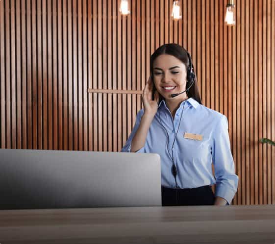 Our receptionist is excellent in verbal communication and easy to connect to the customers’ inline